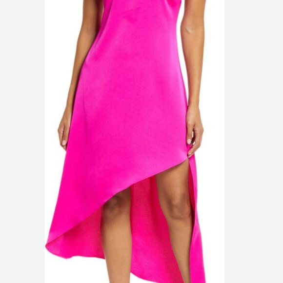 ADELYN RAE PINK NANCI STRAPPY ASYMMETRICAL CREPE DRESS - Picture 7 of 9
